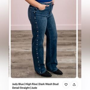 Judy Blue High Rise Dark Blue Studded Jeans